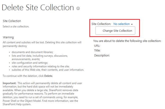 Change site collection